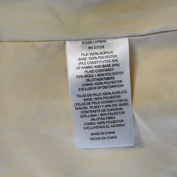 Pendleton Jacket Womens Large Ivory Sherpa Plaid Full Zip Outdoors Wool Gorp - Picture 8 of 12